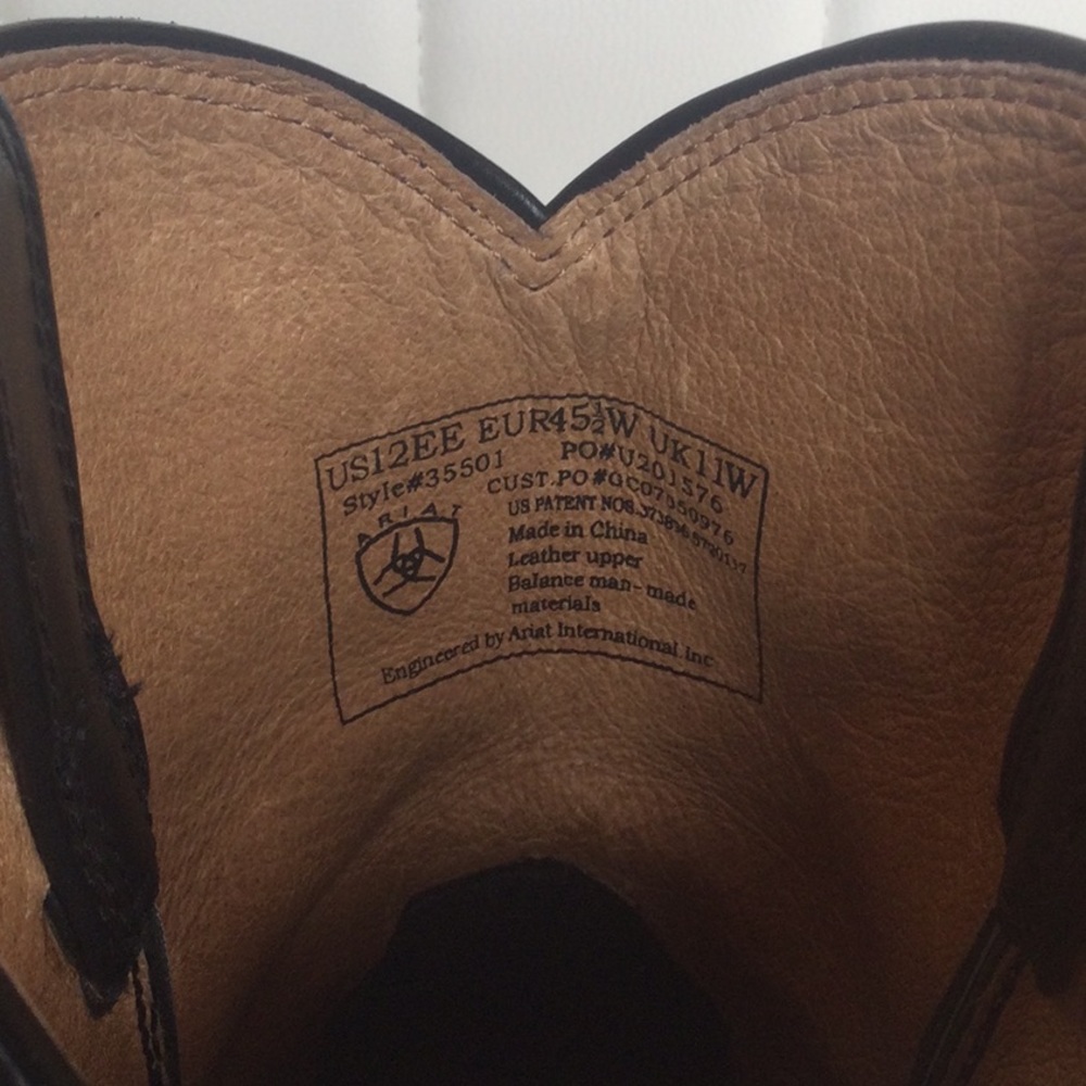 EUC Mens EE12 Black 35501 Heritage Roper Ariat Western Cowboy Boots - Picture 10 of 16